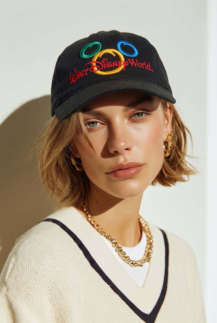 Walt Disney World Baseball Hat  Black Embroidered Logo